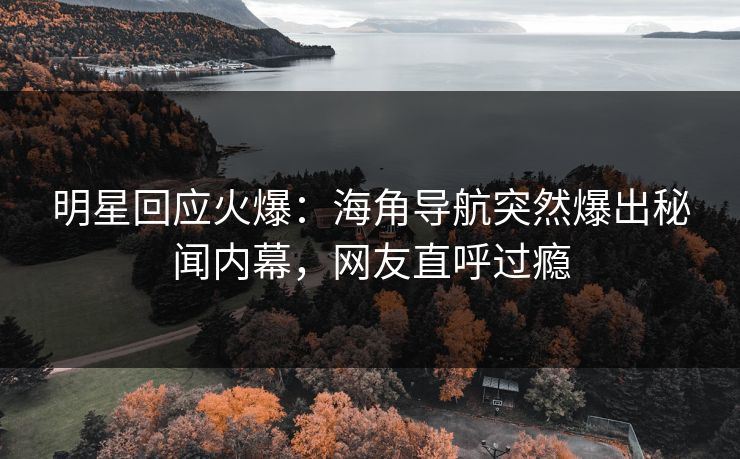明星回应火爆：海角导航突然爆出秘闻内幕，网友直呼过瘾