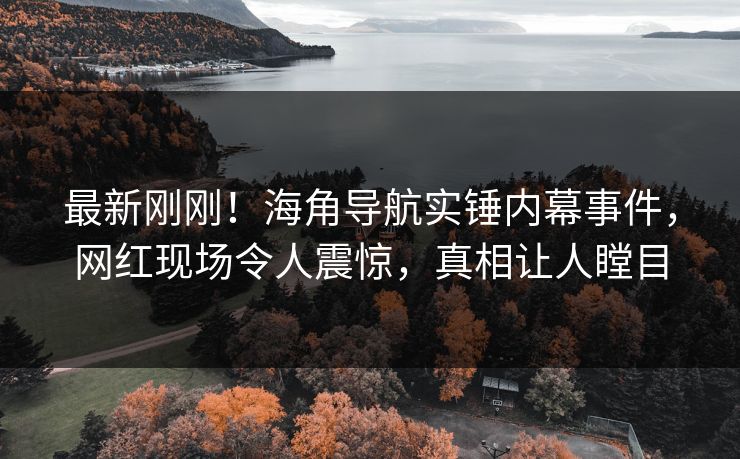 最新刚刚！海角导航实锤内幕事件，网红现场令人震惊，真相让人瞠目