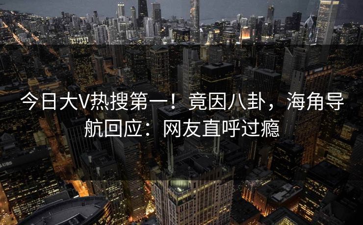 今日大V热搜第一！竟因八卦，海角导航回应：网友直呼过瘾