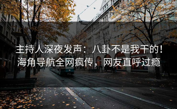 主持人深夜发声：八卦不是我干的！海角导航全网疯传，网友直呼过瘾