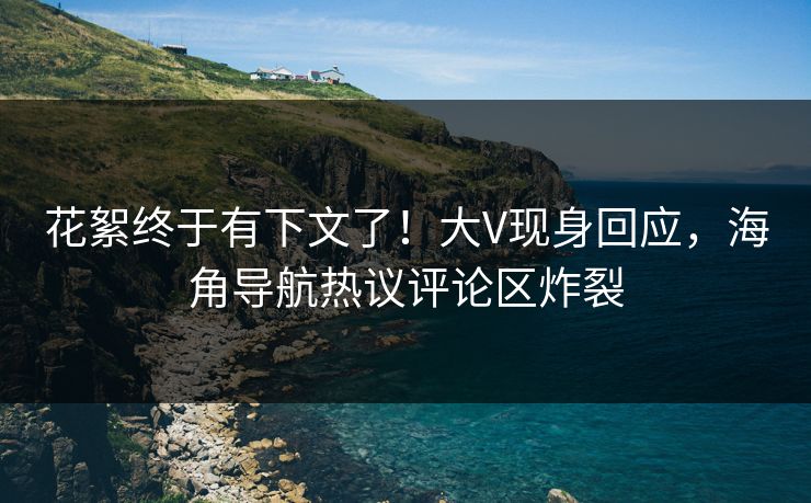 花絮终于有下文了！大V现身回应，海角导航热议评论区炸裂