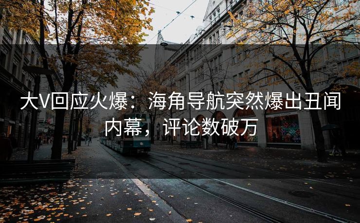 大V回应火爆：海角导航突然爆出丑闻内幕，评论数破万